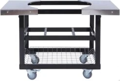 Primo Cart Base With Basket And SS Side Shelves For Oval LG 300 & XL 400 -Patio Vibe Store PMPG003701 zm