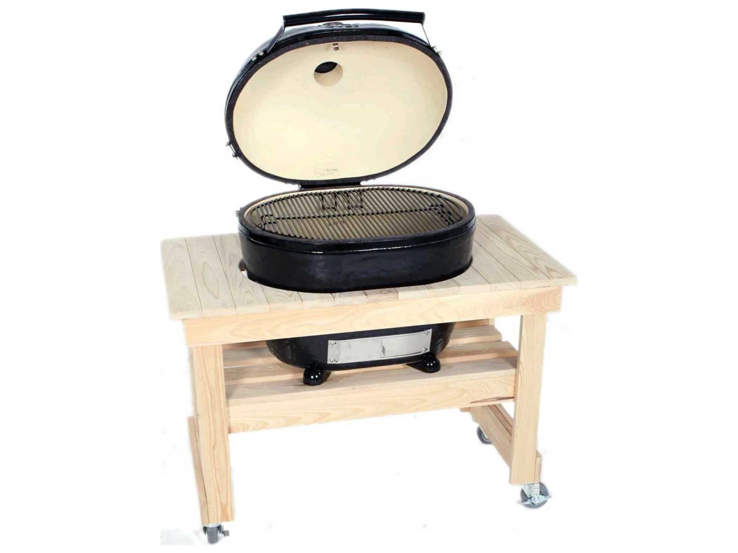 Primo Oval XL Jack Daniels Edition Charcoal Grill With Cypress Table 1 Primo Oval XL Jack Daniels Edition Charcoal Grill With Cypress Table