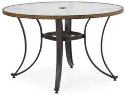 Watermark Living Cape Town Aluminum 48'' Round Black Dining Table With Glass Top