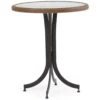 Watermark Living Cape Town Aluminum 30'' Round Black Counter Height Table With Glass Top