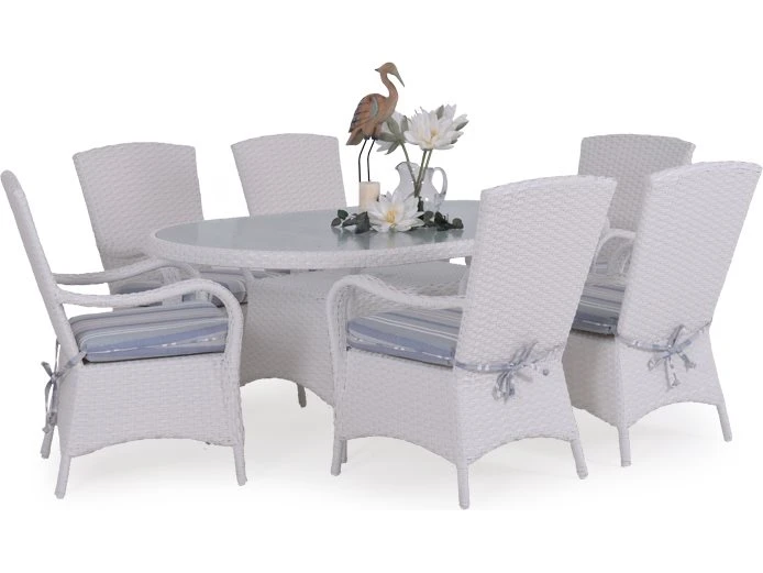 Watermark Living Alexandria Wicker 70''W X 40''D Oval Glass Top Dining Table 4 Watermark Living Alexandria Wicker 70''W X 40''D Oval Glass Top Dining Table - Image 4