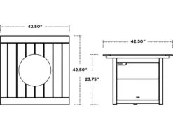 POLYWOOD® Recycled Plastic 42'' Square Fire Pit Table -Patio Vibe Store PWCTF42S16 zm
