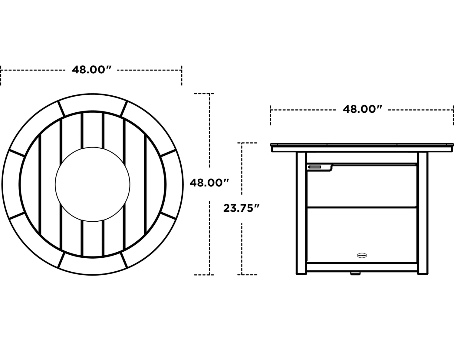 POLYWOOD® Recycled Plastic 48'' Round Fire Pit Table 16 POLYWOOD® Recycled Plastic 48'' Round Fire Pit Table - Image 16