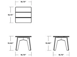 POLYWOOD® Riviera Modern Recycled Plastic 16.5'' Square Side Table -Patio Vibe Store PWCTMX1720 zm