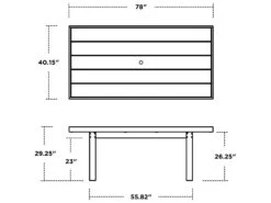 POLYWOOD® Edge Recycled Plastic 78''W X 40''D Rectangular Dining Table With Umbrella Hole 18 POLYWOOD® Edge Recycled Plastic 78''W X 40''D Rectangular Dining Table With Umbrella Hole -Patio Vibe Store PWEMT40789 zm
