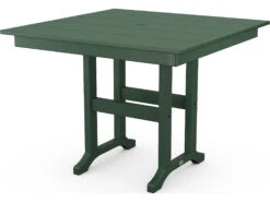 POLYWOOD® Farmhouse Recycled Plastic 37'' Square Dining Table With Umbrella Hole