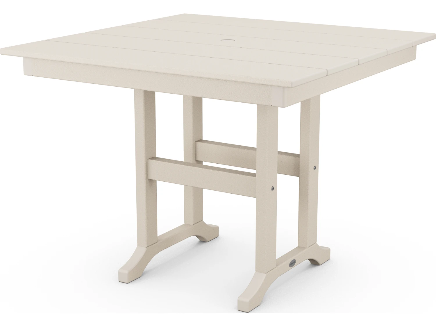 POLYWOOD® Farmhouse Recycled Plastic 37'' Square Dining Table With Umbrella Hole 5 POLYWOOD® Farmhouse Recycled Plastic 37'' Square Dining Table With Umbrella Hole - Image 5