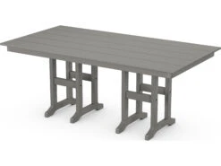 POLYWOOD® Farmhouse Recycled Plastic 72''W X 37''D Rectangular Dining Table With Umbrella Hole -Patio Vibe Store PWFDT37723 zm