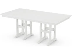 POLYWOOD® Farmhouse Recycled Plastic 72''W X 37''D Rectangular Dining Table With Umbrella Hole -Patio Vibe Store PWFDT37727 zm