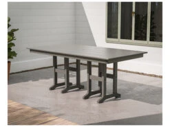 POLYWOOD® Farmhouse Recycled Plastic 72''W X 37''D Rectangular Dining Table With Umbrella Hole -Patio Vibe Store PWFDT37729 zm