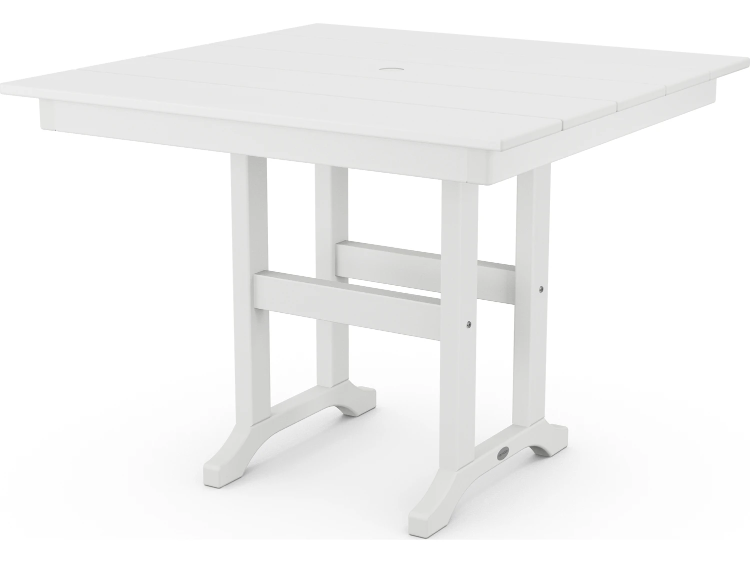 POLYWOOD® Farmhouse Recycled Plastic 37'' Square Dining Table With Umbrella Hole 7 POLYWOOD® Farmhouse Recycled Plastic 37'' Square Dining Table With Umbrella Hole - Image 7