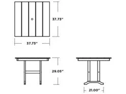 POLYWOOD® Farmhouse Recycled Plastic 37'' Square Dining Table With Umbrella Hole 16 POLYWOOD® Farmhouse Recycled Plastic 37'' Square Dining Table With Umbrella Hole -Patio Vibe Store PWFDT378 zm