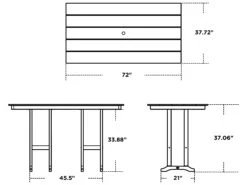 POLYWOOD® Farmhouse Recycled Plastic 72''W X 37''D Rectangular Counter Table -Patio Vibe Store PWFRT37729 zm