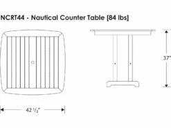POLYWOOD® Nautical Recycled Plastic 44'' Square Counter Table 15 POLYWOOD® Nautical Recycled Plastic 44'' Square Counter Table -Patio Vibe Store PWNCRT448 zm