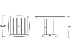 POLYWOOD® Nautical Recycled Plastic 44'' Square Dining Table 18 POLYWOOD® Nautical Recycled Plastic 44'' Square Dining Table -Patio Vibe Store PWNCT449 zm