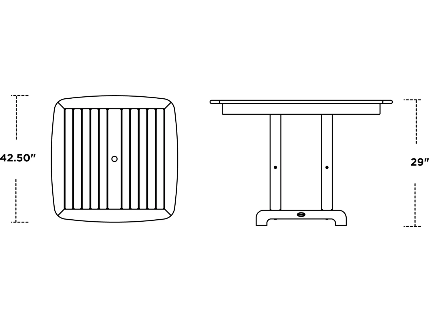 POLYWOOD® Nautical Recycled Plastic 44'' Square Dining Table 9 POLYWOOD® Nautical Recycled Plastic 44'' Square Dining Table - Image 9