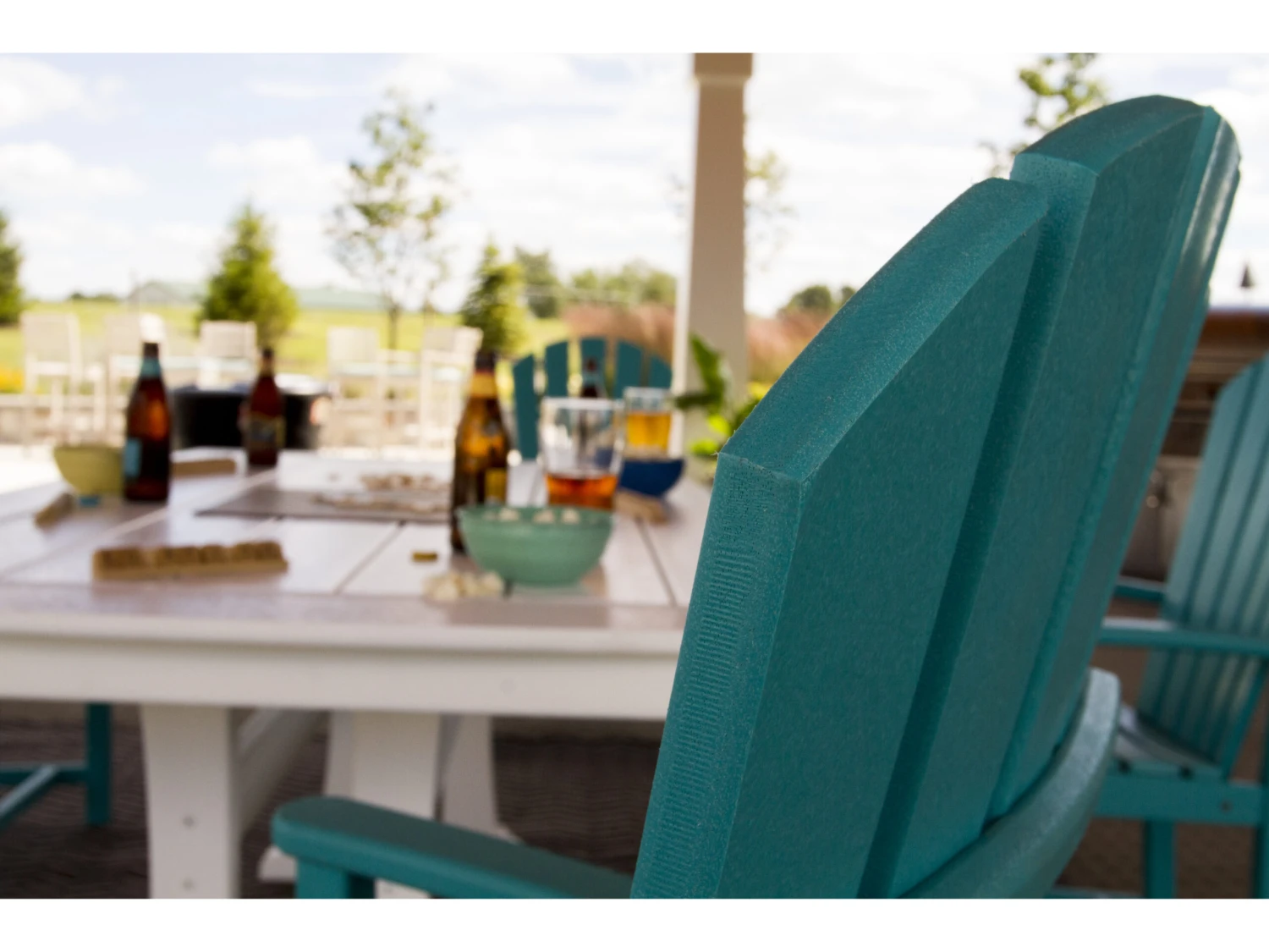 POLYWOOD® Nautical Recycled Plastic 73D X 38W Rectangular Dining Table With Umbrella Hole 20 POLYWOOD® Nautical Recycled Plastic 73D X 38W Rectangular Dining Table With Umbrella Hole - Image 20