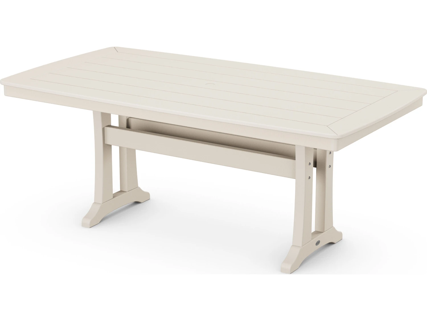 POLYWOOD® Nautical Recycled Plastic 73D X 38W Rectangular Dining Table With Umbrella Hole 7 POLYWOOD® Nautical Recycled Plastic 73D X 38W Rectangular Dining Table With Umbrella Hole - Image 7