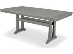 POLYWOOD® Rustic Farmhouse Recycled Trestle 75''W X 39''D Rectangular Dining Table With Umbrella Hole 32 POLYWOOD® Rustic Farmhouse Recycled Trestle 75''W X 39''D Rectangular Dining Table With Umbrella Hole -Patio Vibe Store PWPL83T3L213 zm