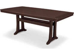 POLYWOOD® Rustic Farmhouse Recycled Trestle 75''W X 39''D Rectangular Dining Table With Umbrella Hole 33 POLYWOOD® Rustic Farmhouse Recycled Trestle 75''W X 39''D Rectangular Dining Table With Umbrella Hole -Patio Vibe Store PWPL83T3L214 zm