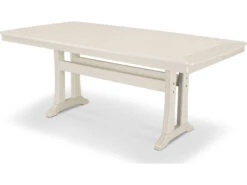 POLYWOOD® Rustic Farmhouse Recycled Trestle 75''W X 39''D Rectangular Dining Table With Umbrella Hole 34 POLYWOOD® Rustic Farmhouse Recycled Trestle 75''W X 39''D Rectangular Dining Table With Umbrella Hole -Patio Vibe Store PWPL83T3L215 zm