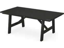 POLYWOOD® Rustic Farmhouse Recycled Trestle 75''W X 39''D Rectangular Dining Table With Umbrella Hole 25 POLYWOOD® Rustic Farmhouse Recycled Trestle 75''W X 39''D Rectangular Dining Table With Umbrella Hole -Patio Vibe Store PWPL83T3L21 zm