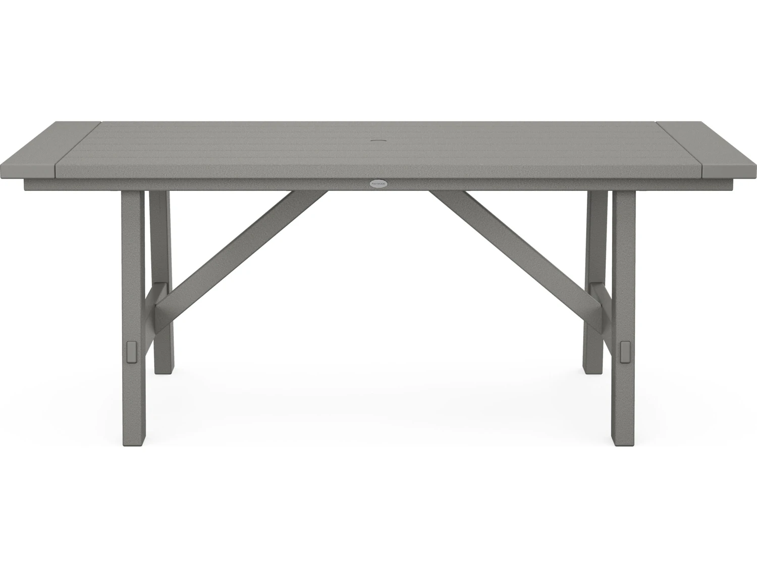 POLYWOOD® Rustic Farmhouse Recycled Trestle 75''W X 39''D Rectangular Dining Table With Umbrella Hole 9 POLYWOOD® Rustic Farmhouse Recycled Trestle 75''W X 39''D Rectangular Dining Table With Umbrella Hole - Image 9