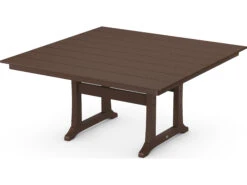 POLYWOOD® Farmhouse Recycled Plastic 59'' Square Dining Table -Patio Vibe Store PWPL85T1L14 zm