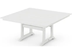 POLYWOOD® Farmhouse Recycled Plastic 59'' Square Dining Table -Patio Vibe Store PWPL85T1L17 zm