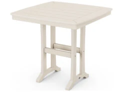 POLYWOOD® Nautical Recycled Plastic Trestle 37'' Square Counter Table With Umbrella Hole -Patio Vibe Store PWPLR81T2L15 zm