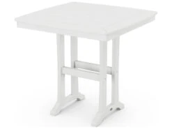 POLYWOOD® Nautical Recycled Plastic Trestle 37'' Square Counter Table With Umbrella Hole -Patio Vibe Store PWPLR81T2L17 zm