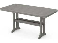 POLYWOOD® Nautical Recycled Plastic Trestle 73''W X 38''D Rectangular Counter Table -Patio Vibe Store PWPLR83T2L13 zm