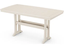 POLYWOOD® Nautical Recycled Plastic Trestle 73''W X 38''D Rectangular Counter Table -Patio Vibe Store PWPLR83T2L15 zm