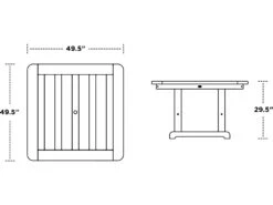 POLYWOOD® Park Recycled Plastic 48'' Square Table 24 POLYWOOD® Park Recycled Plastic 48'' Square Table -Patio Vibe Store PWPST4812 zm