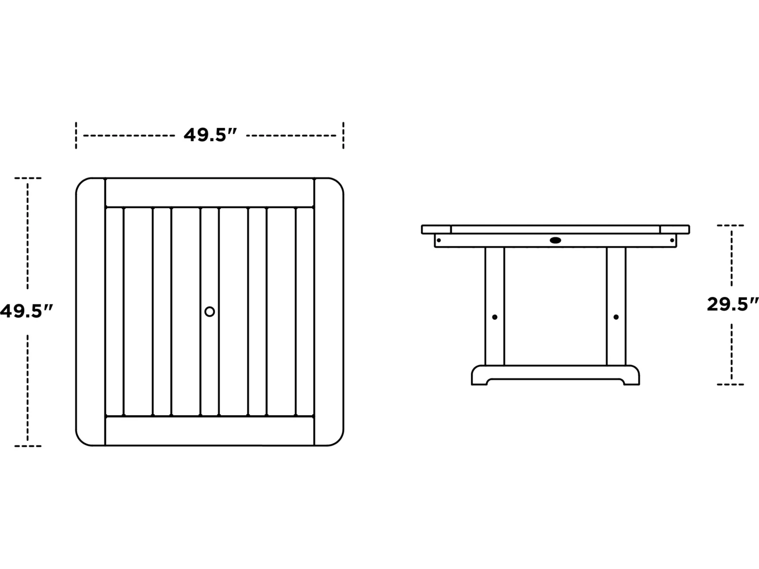 POLYWOOD® Park Recycled Plastic 48'' Square Table 13 POLYWOOD® Park Recycled Plastic 48'' Square Table - Image 13