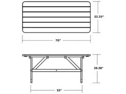 POLYWOOD® Park Recycled Plastic 72''W X 33''D Rectangular Picnic Table -Patio Vibe Store PWPT367210 zm
