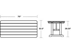 POLYWOOD® Park Recycled Plastic 72''W X 33''D Rectangular Picnic Table -Patio Vibe Store PWPT367220 zm