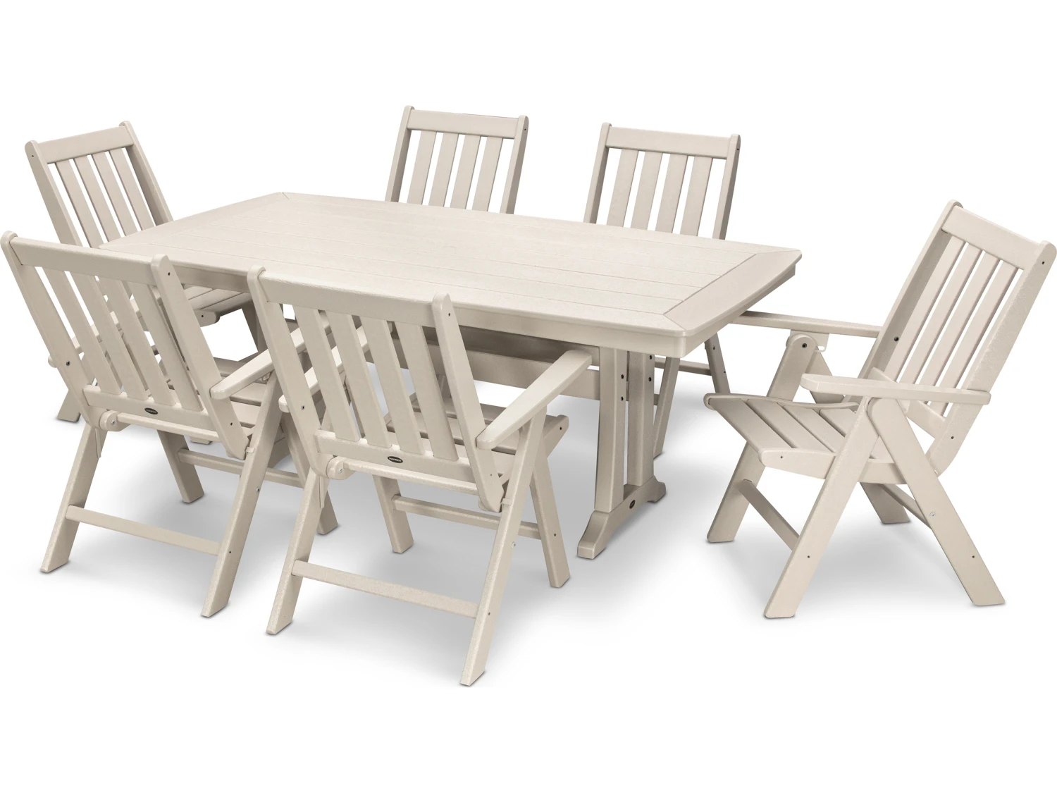 POLYWOOD® Nautical Recycled Plastic 73D X 38W Rectangular Dining Table With Umbrella Hole 2 POLYWOOD® Nautical Recycled Plastic 73D X 38W Rectangular Dining Table With Umbrella Hole - Image 2