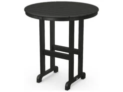 POLYWOOD® Traditional Recycled Plastic 36'' Round Counter Table With Umbrella Hole