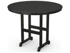 POLYWOOD® Traditional Tables Recycled Plastic 48'' Round Counter Table With Umbrella Hole