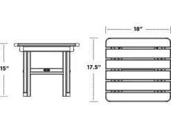 POLYWOOD® Traditional Recycled Plastic 18'' Square End Table 23 POLYWOOD® Traditional Recycled Plastic 18'' Square End Table -Patio Vibe Store PWST181811 zm
