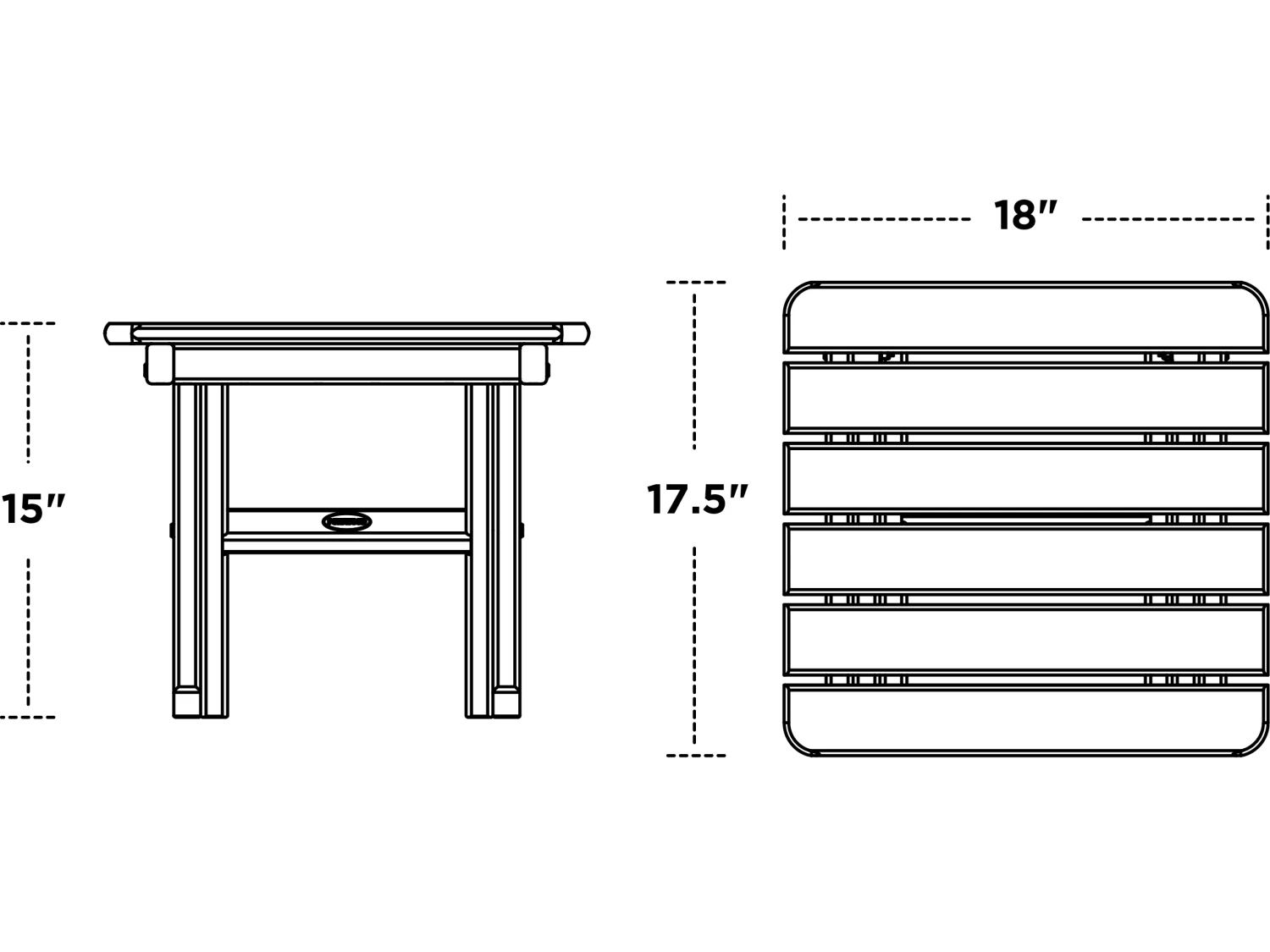 POLYWOOD® Traditional Recycled Plastic 18'' Square End Table 13 POLYWOOD® Traditional Recycled Plastic 18'' Square End Table - Image 13