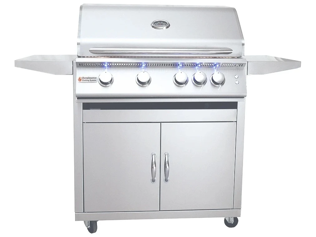 RCS Grills Stainless Steel 32'' Premier With Lights Freestanding Grill-NG 1 RCS Grills Stainless Steel 32'' Premier With Lights Freestanding Grill-NG