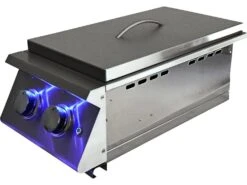 RCS Grills Premier Double Side Burner-Slide-in With Blue LED Lights