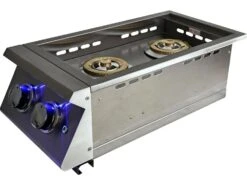 RCS Grills Premier Double Side Burner-Slide-in With Blue LED Lights -Patio Vibe Store RCRJCSSBL3 zm