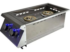 RCS Premier Series Built-In Propane Gas Double Side Burner With Blue LED Lights -Patio Vibe Store RCRJCSSBLLP3 zm