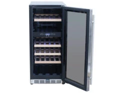 RCS Grills Stainless Steel Wine Cooler Refrigerator With 15 Glass Window Front -Patio Vibe Store RCRWC13 zm