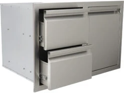 RCS Grills Stainless Steel Valiant Series Dual Drawer / Propane Drawer Combo -Patio Vibe Store RCVDCL14 zm
