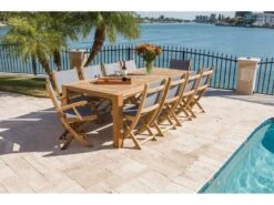 Royal Teak Collection Comfort 96''W X 43''D Rectangular Dining Table 8 Royal Teak Collection Comfort 96''W X 43''D Rectangular Dining Table -Patio Vibe Store RLSLMTEDINSET51 zm