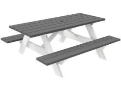 Seaside Casual Complementary Pieces Recycled Plastic Traditional 72''W X 52''D Rectangular Picnic Table With Umbrella Hole